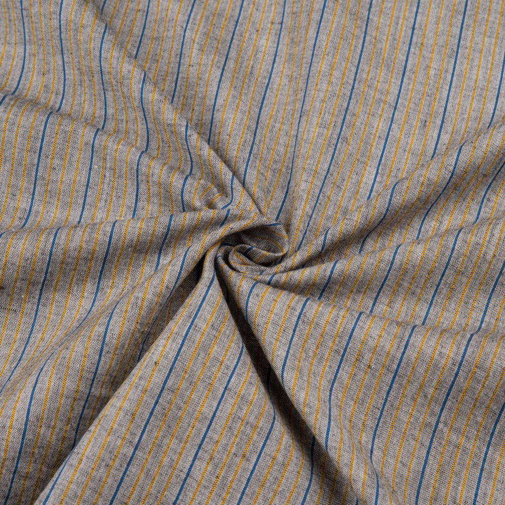 Stripe Grey Pure Cotton 91 GSM Handwoven Fabric