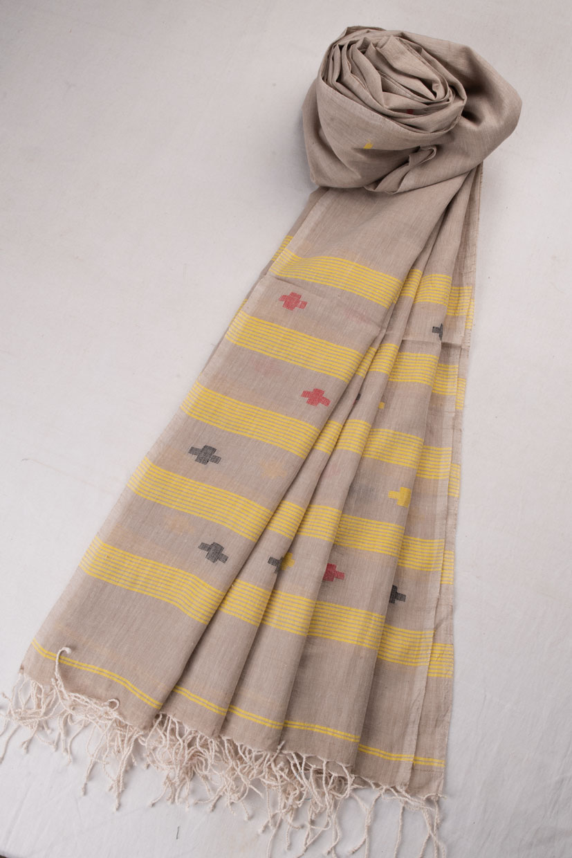 HANDWOVEN GREY SCARF 87