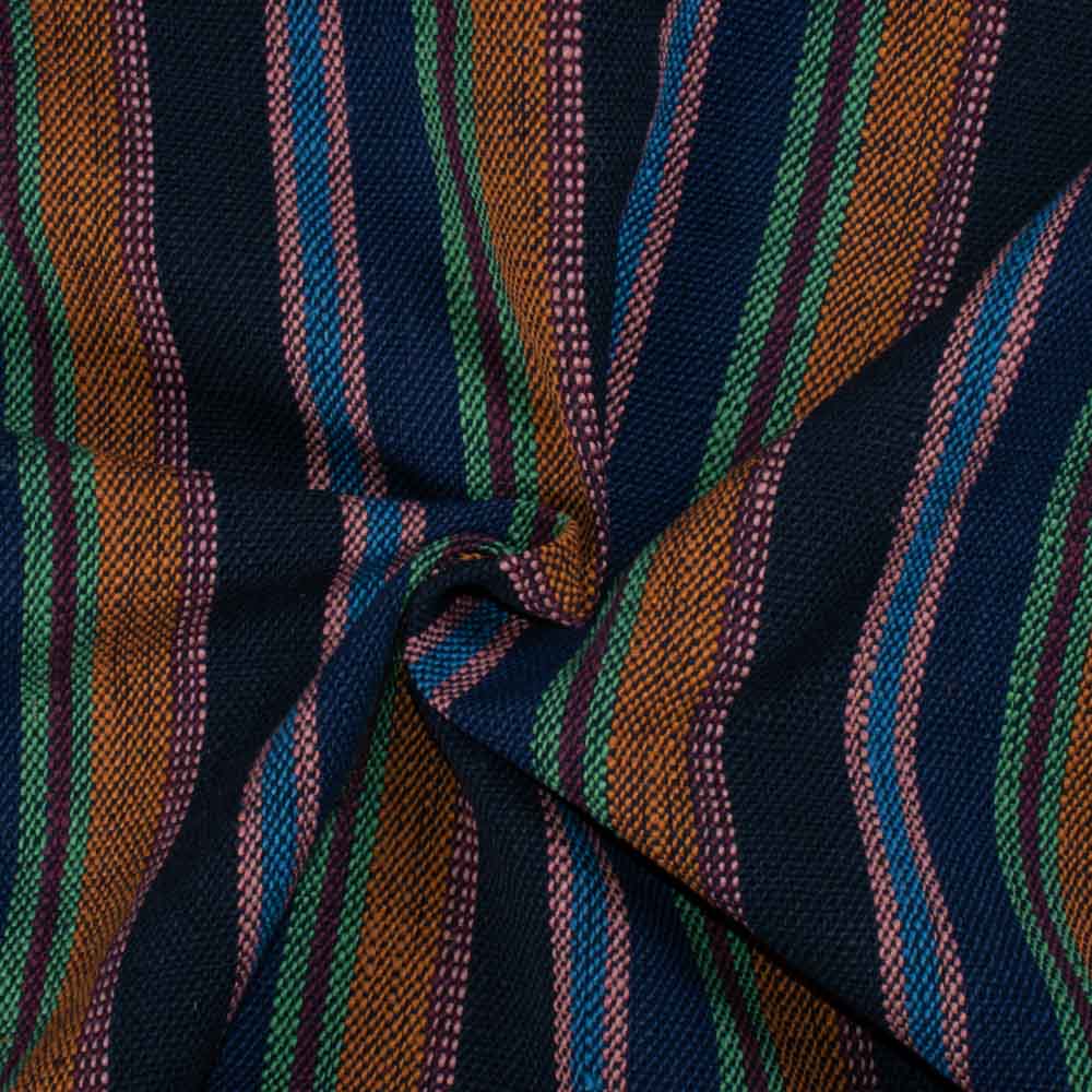 Stripe Multicolor Pure Khadi 320 GSM Handwoven Fabric
