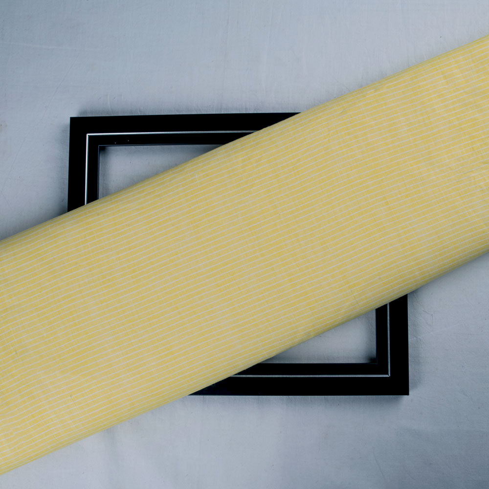 PINSTRIPE YELLOW & WHITE PURE COTTON 86 GSM HANDWOVEN FABRIC