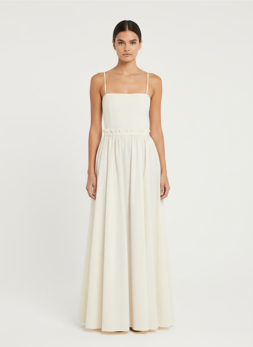 Side Bodice Tied Long Dress
