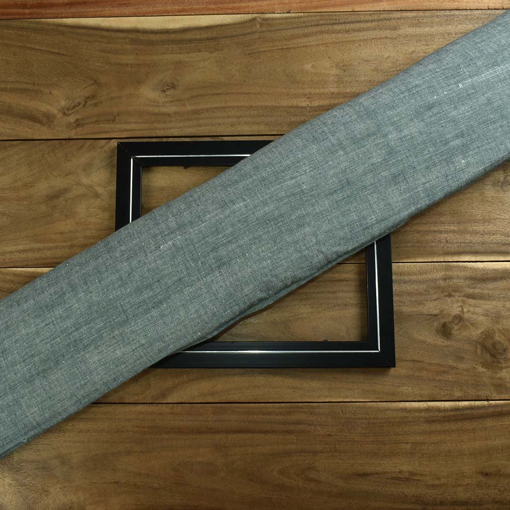 Chambray Dark Green Khadi Cotton 105 GSM Handwoven Fabric