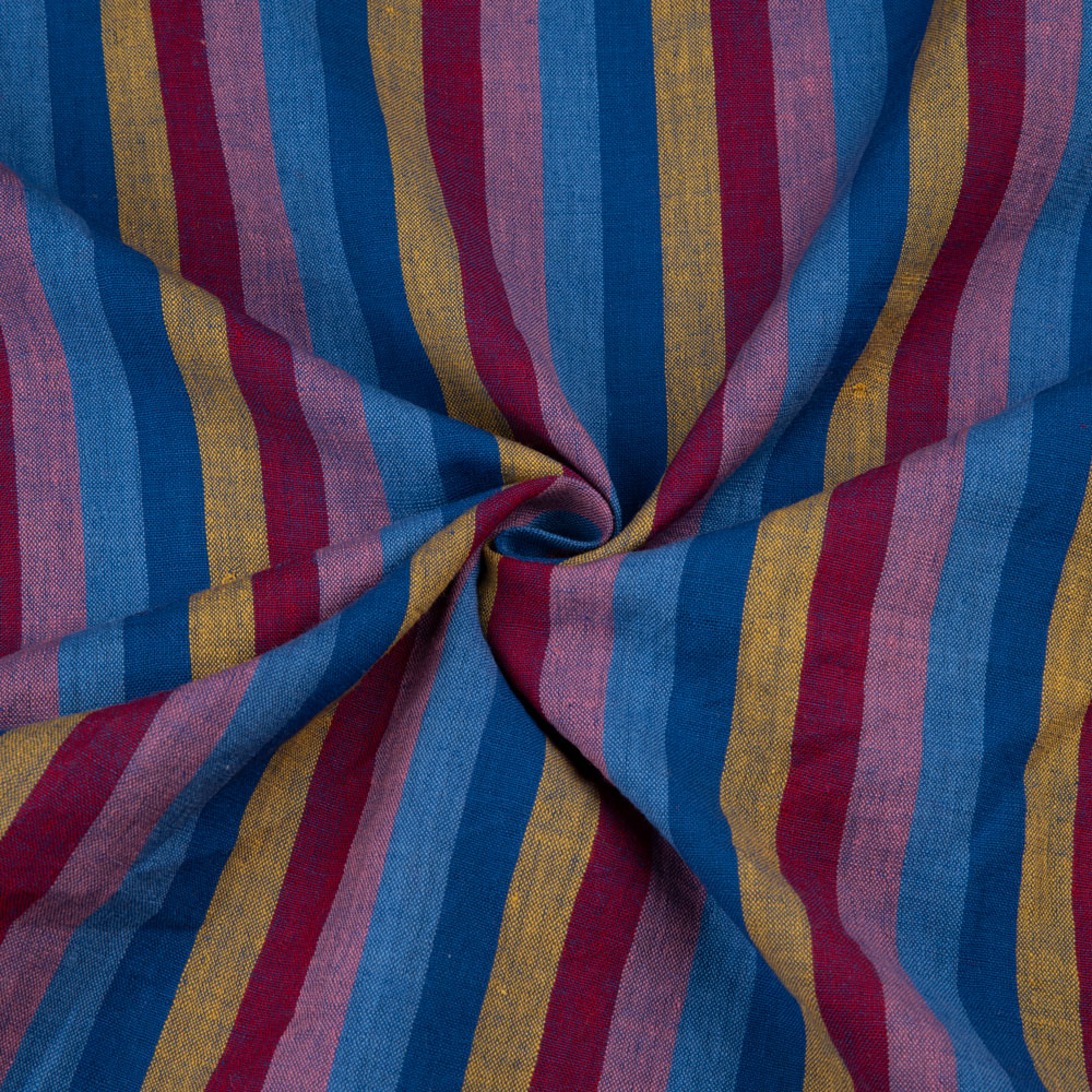 Stripe Mulricolour Pure Cotton 85 GSM Handwoven Fabric