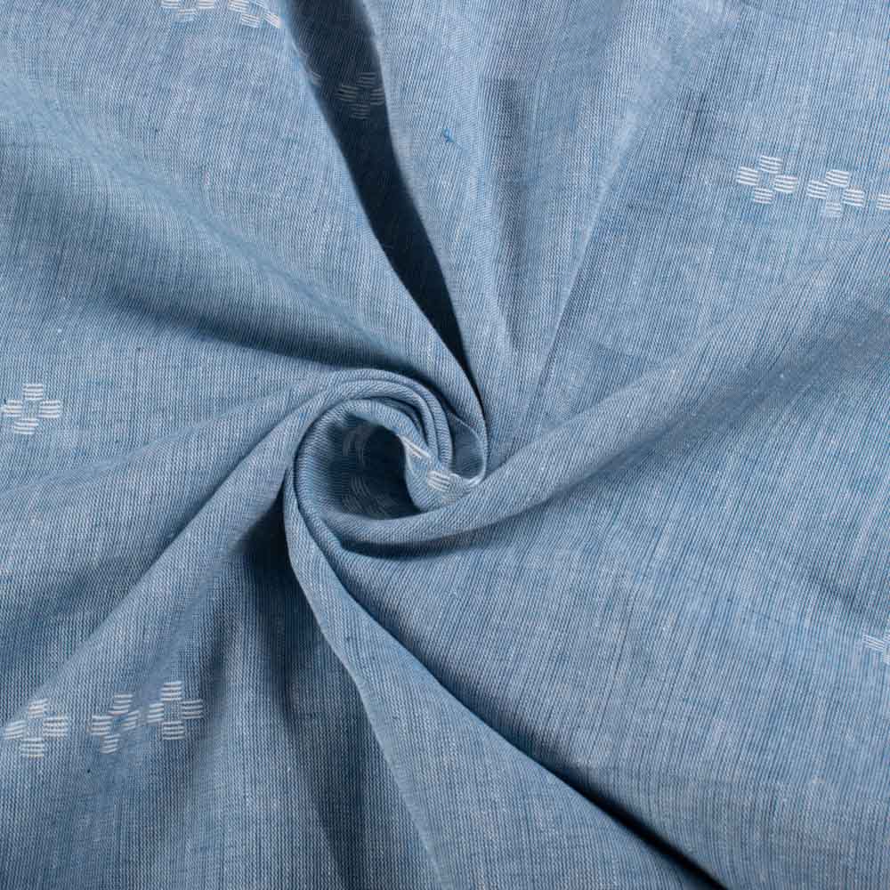 Sky Base Geometric Pure Cotton 100 GSM Handwoven Jamdani Fabric