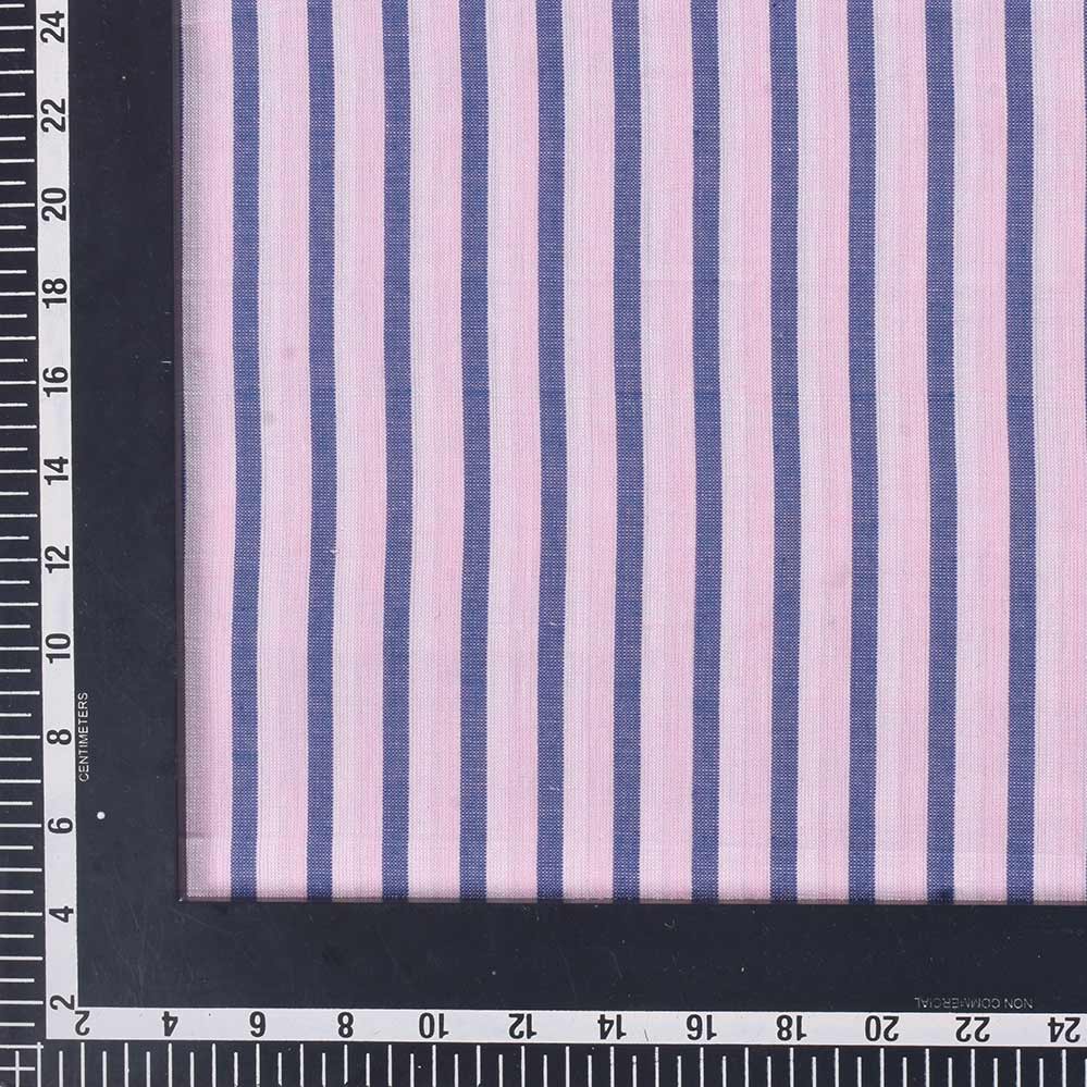 STRIPE BLUE PURE COTTON 90 GSM HANDWOVEN FABRIC