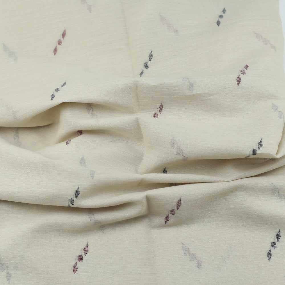 Geometric Cream Jamdani Pure Cotton 55 GSM Fabric 94