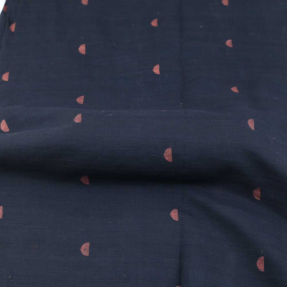 Geometric Midnight Blue Jamdani Pure Cotton 55 GSM Fabric 104