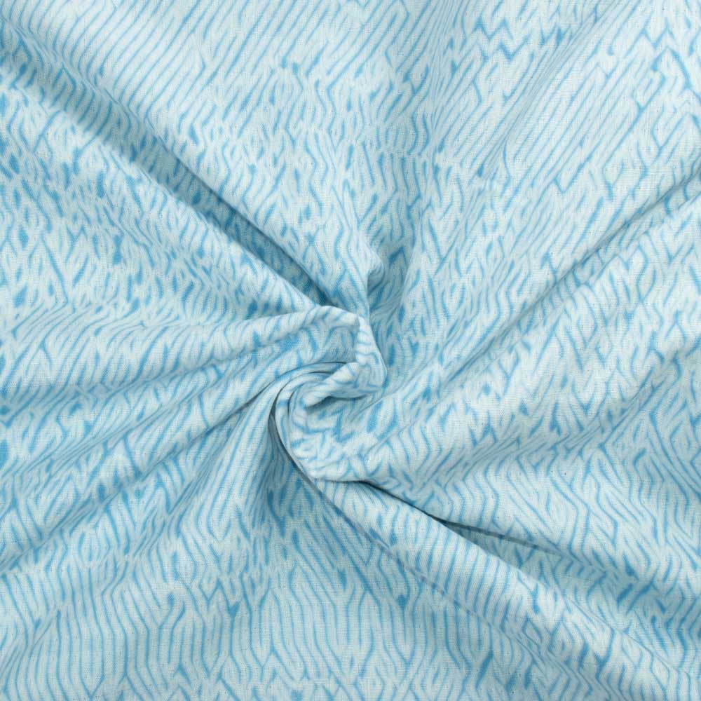 Abstract Sky Blue Shibori 90 GSM Pure Cotton Fabric