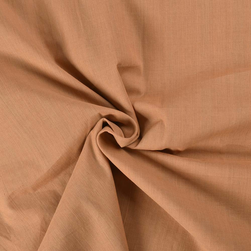 Plain Peach Khadi Cotton 65 GSM Handwoven Fabric