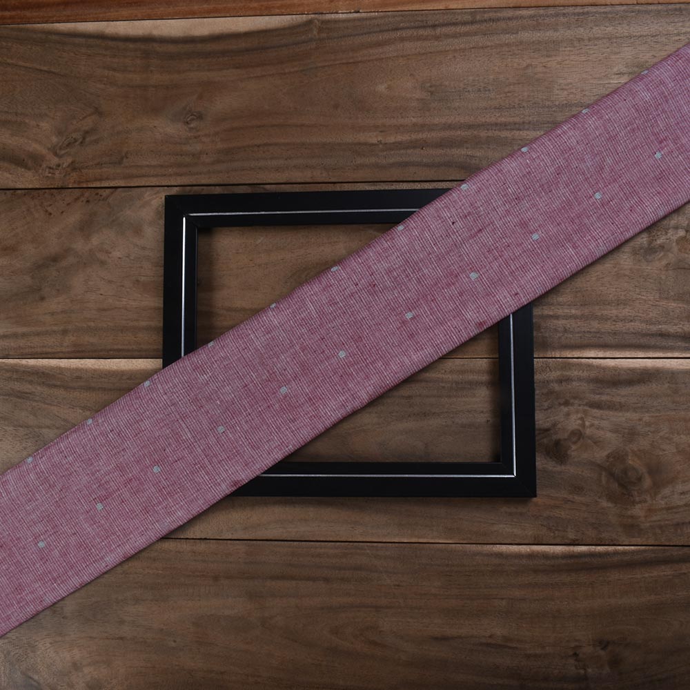 Geometric Stripe Light Plum Jamdani Pure Cotton 55 GSM Fabric