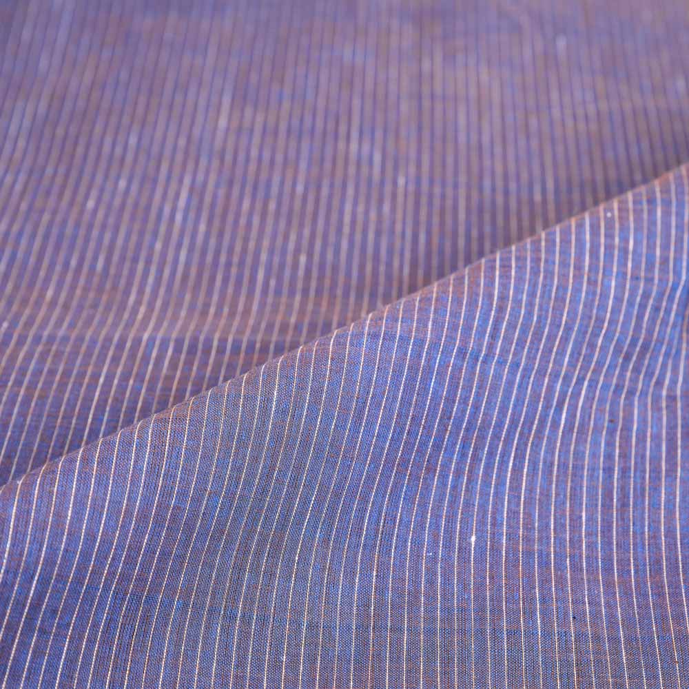 STRIPE PURPLE PURE COTTON 61 GSM HANDWOVEN FABRIC