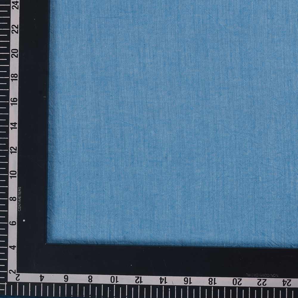 PLAIN BLUE PURE COTTON 74 GSM HANDWOVEN FABRIC
