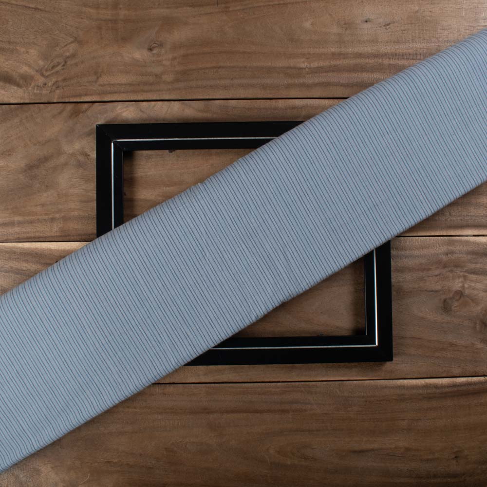 Stripe Grey and Blue Pure Cotton 65 GSM Handwoven Fabric