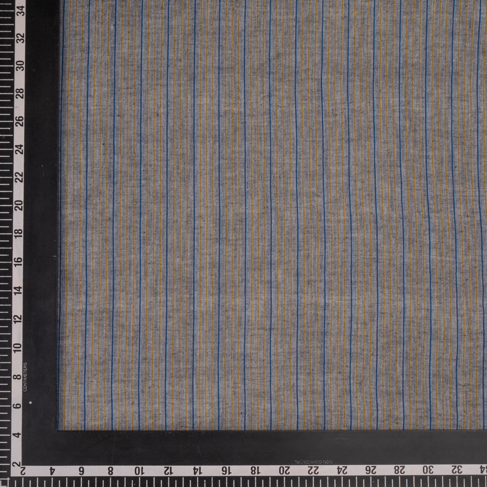 PINSTRIPE GREY PURE COTTON 90 GSM HANDWOVEN FABRIC