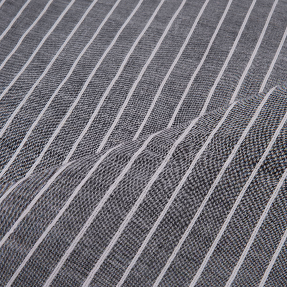STRIPE GREY PURE COTTON 138 GSM HANDWOVEN FABRIC