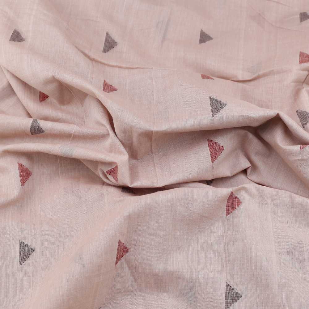 GEOMETRIC LIGHT PINK JAMDANI PURE COTTON 55 GSM FABRIC 119
