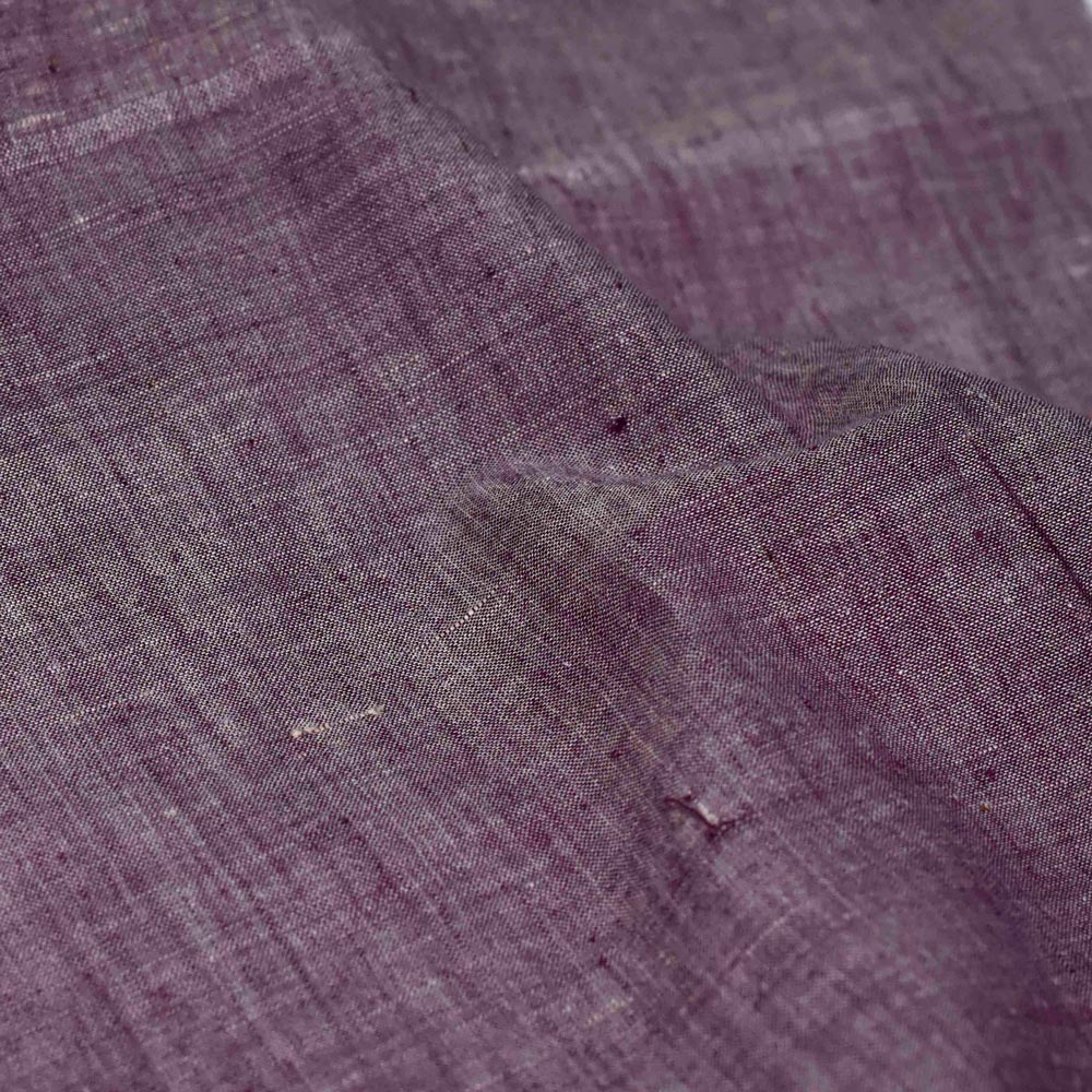 Chambray Purple Khadi Cotton 75 GSM Handwoven Fabric