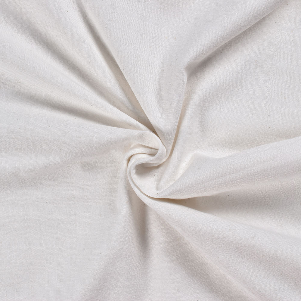 White Dyeable Plain Khadi 148 GSM Handspun & Handwoven Fabric