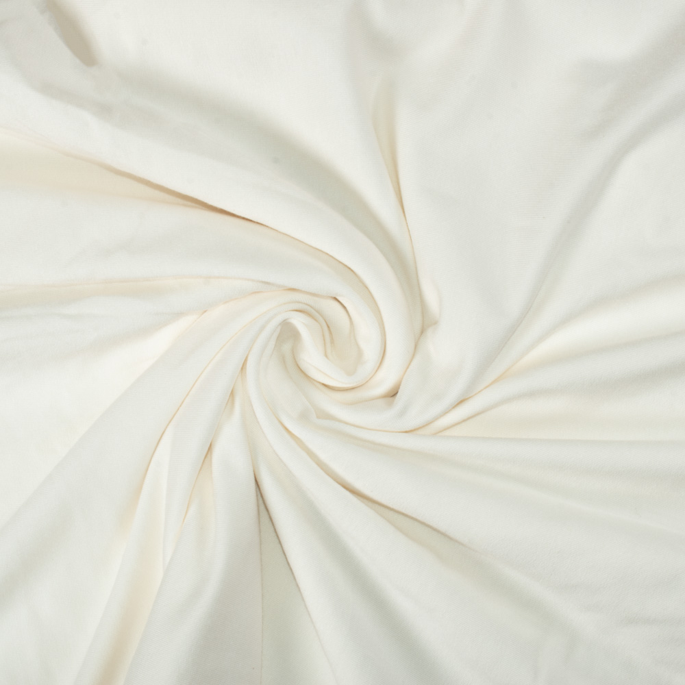 Plain White Bamboo Lycra Knit 285 GSM Handwoven Fabric