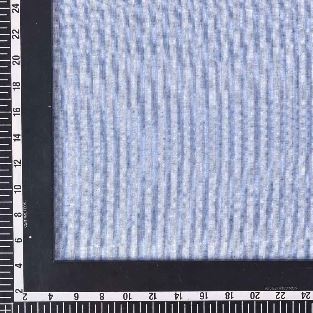 STRIPE BLUE PURE COTTON 85 GSM HANDWOVEN FABRIC