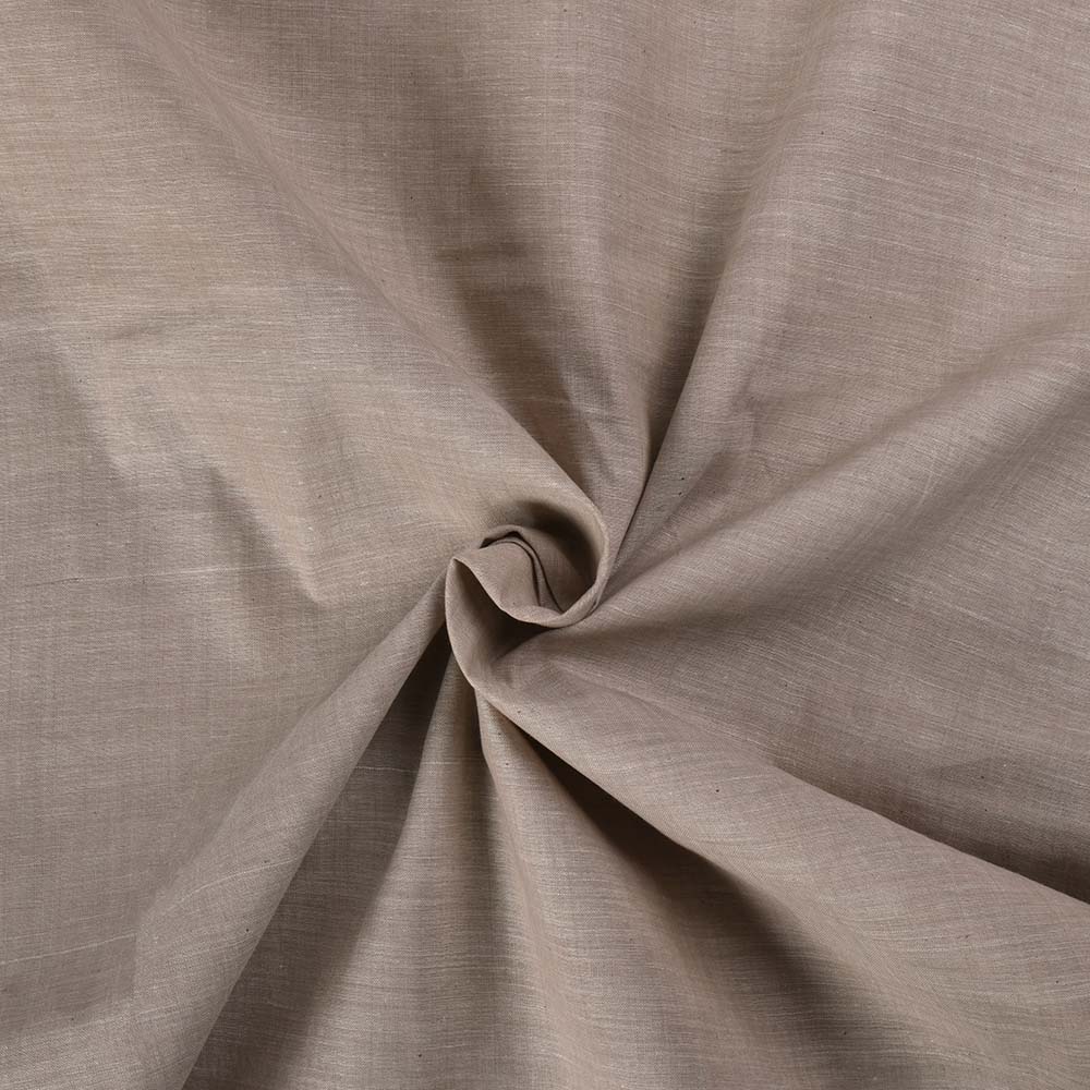Chambray Brown Pure Cotton 75 GSM Handwoven Fabric