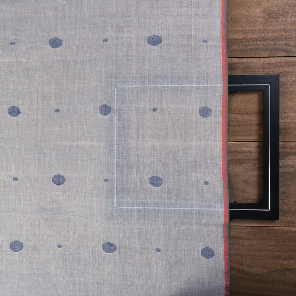 GEOMETRIC CREAM JAMDANI PURE COTTON 55 GSM FABRIC 121