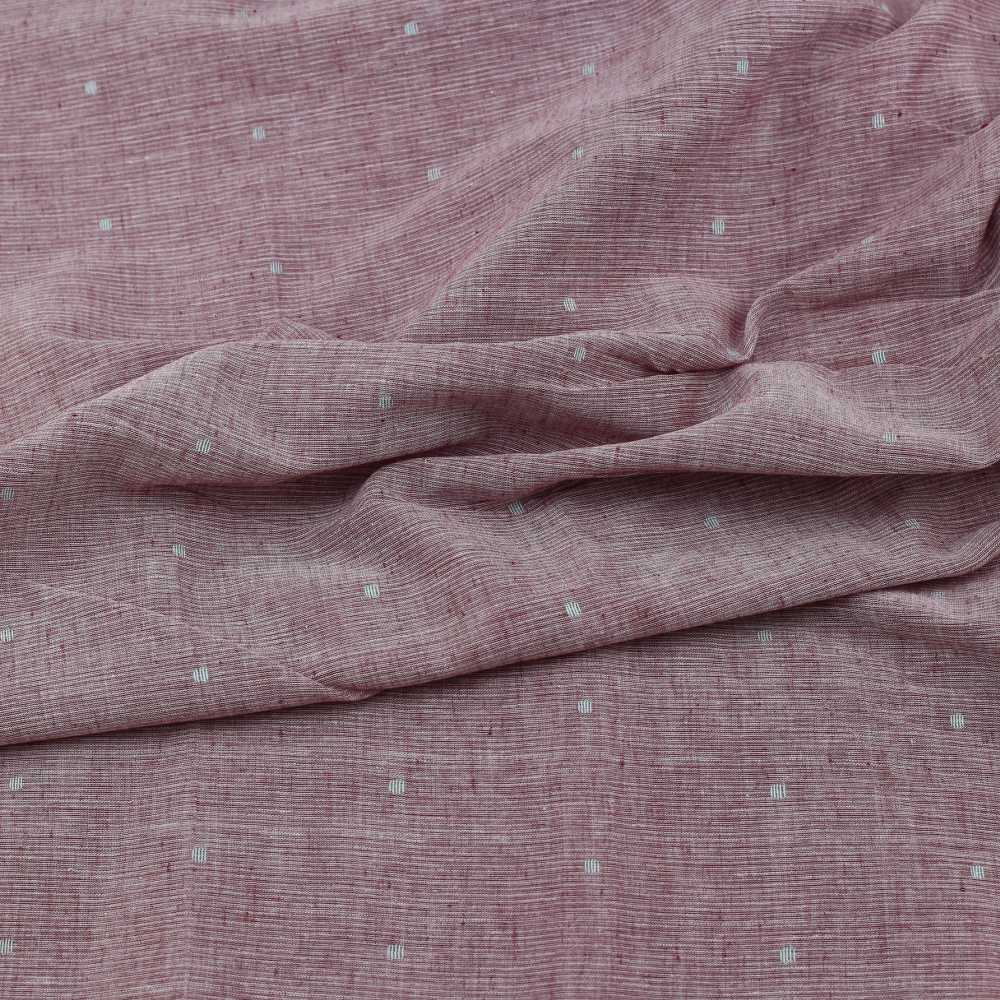 GEOMETRIC STRIPE LIGHT PLUM JAMDANI PURE COTTON 55 GSM FABRIC