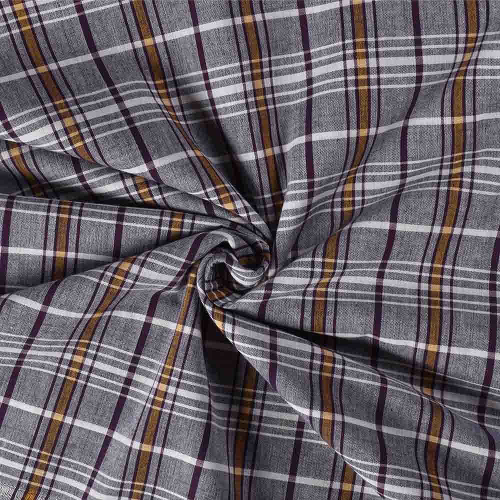 Check Multicolor Pure Cotton 98 GSM Handwoven Fabric 524