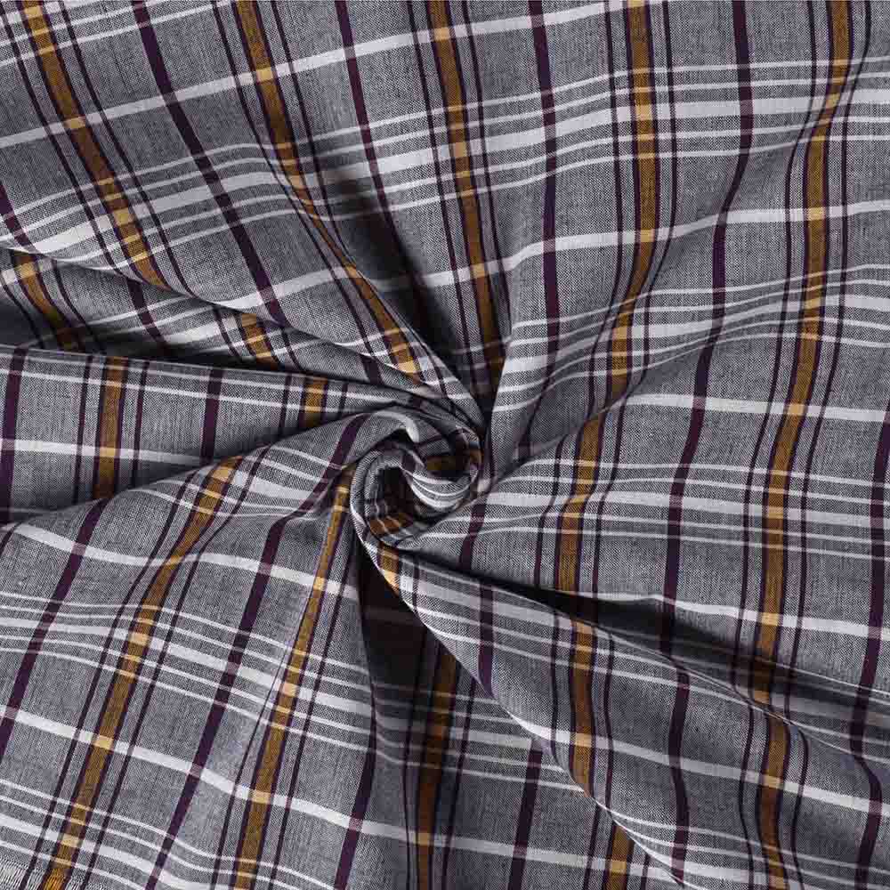 CHECK MULTICOLOR PURE COTTON 98 GSM HANDWOVEN FABRIC 524