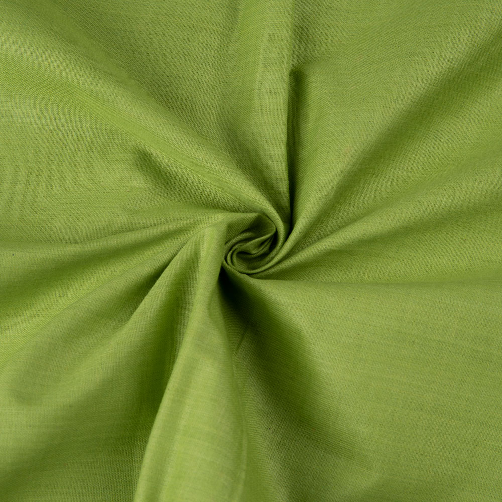 Plain Green Pure Cotton 92 GSM Handwoven Fabric