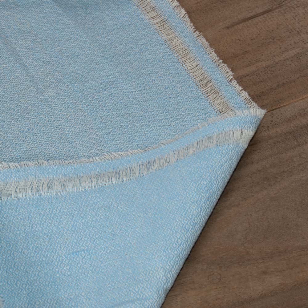 Blue Diamond Twill Cotton Khadi 120 GSM Handwoven Fabric