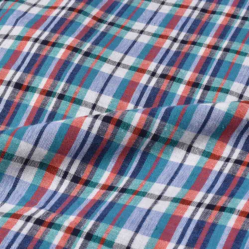 CHECK MULTICOLOUR PURE COTTON 90 GSM HANDWOVEN FABRIC 486
