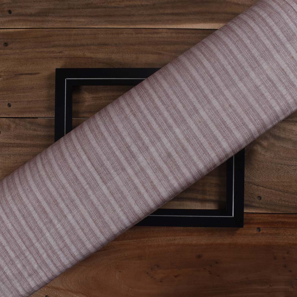Stripe Brown Pure Cotton 85 GSM Handwoven Fabric