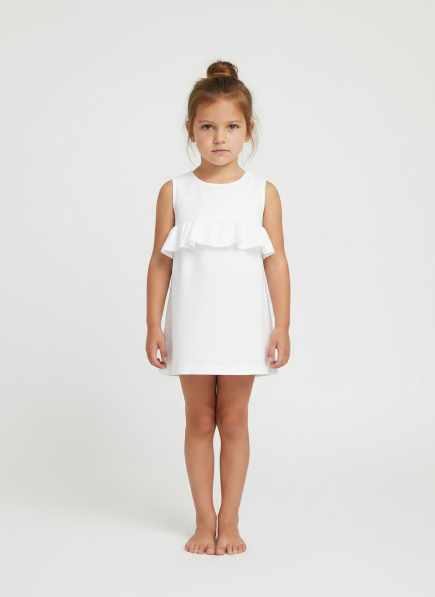 Basic Ruffle Shift Kids Dress