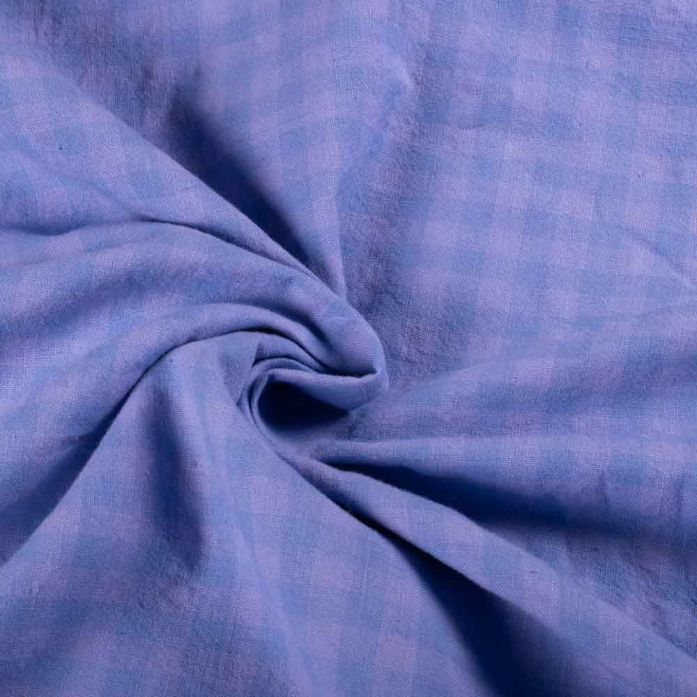 Check Blue & White 140 GSM Khadi Handwoven Fabric