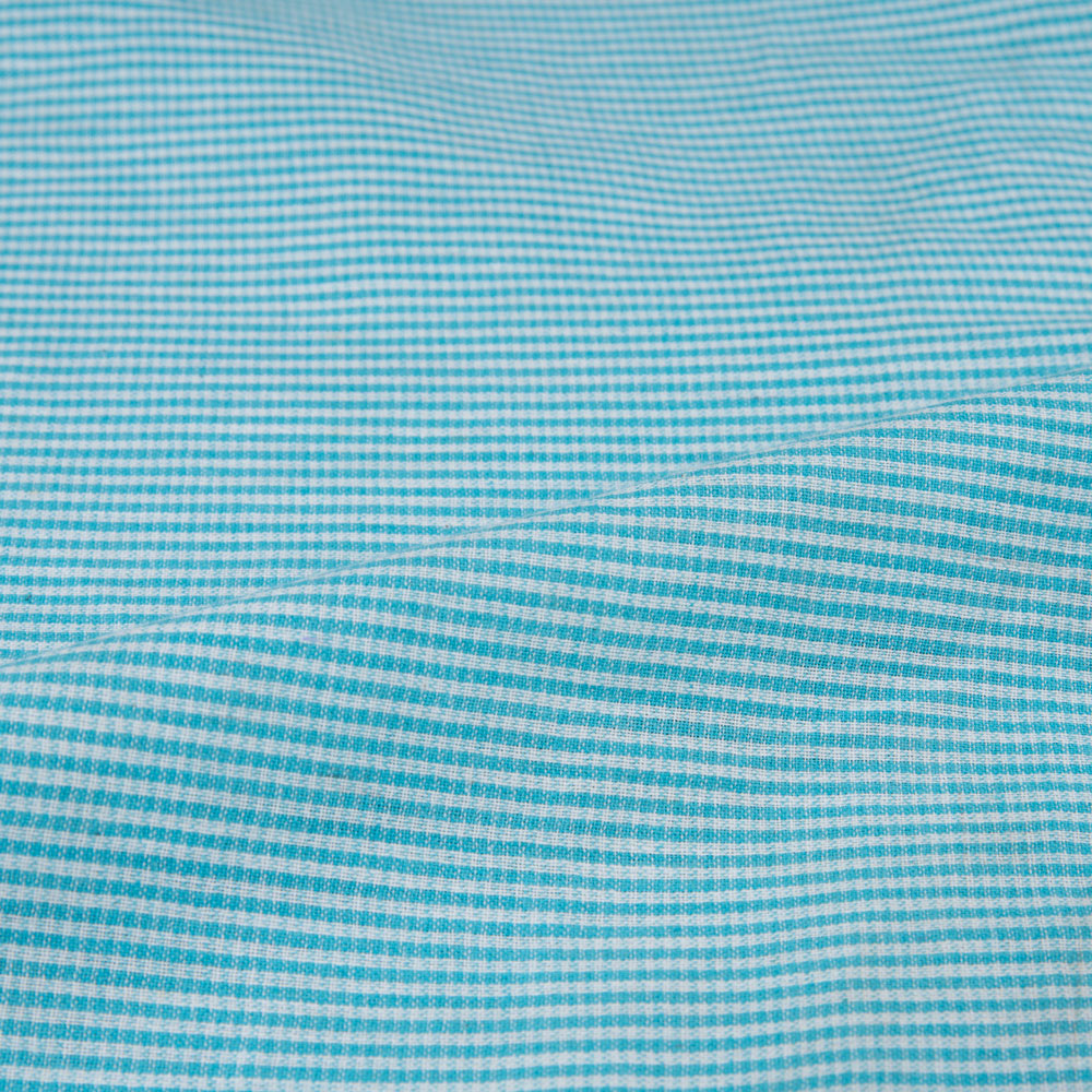 STRIPE BLUE PURE COTTON 98 GSM HANDWOVEN FABRIC