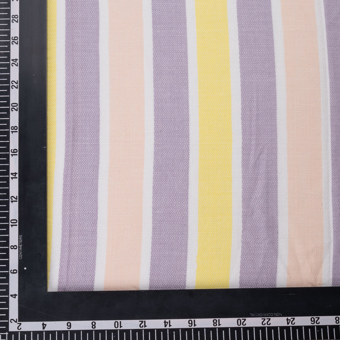 STRIPE PEACH YELLOW & LAVENDER JACQUARD MERCERISED COTTON 108 GSM FABRIC