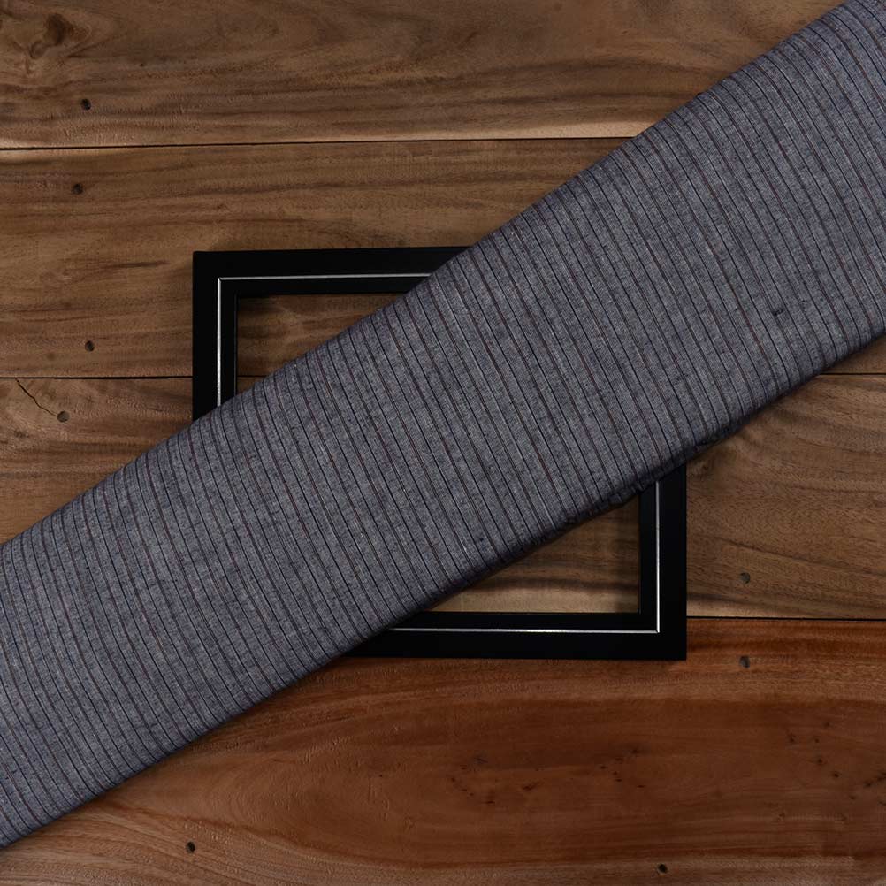 Stripe Black Pure Cotton 98 GSM Handwoven Fabric 229